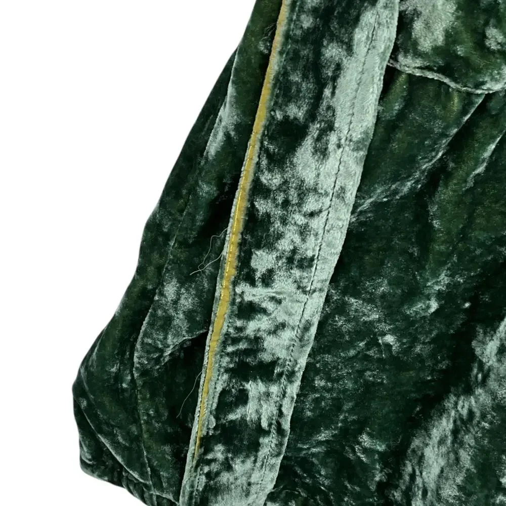 Pottery Barn Teen Slytherin Robe Kids Medium Green Velvet Harry Potter Belted